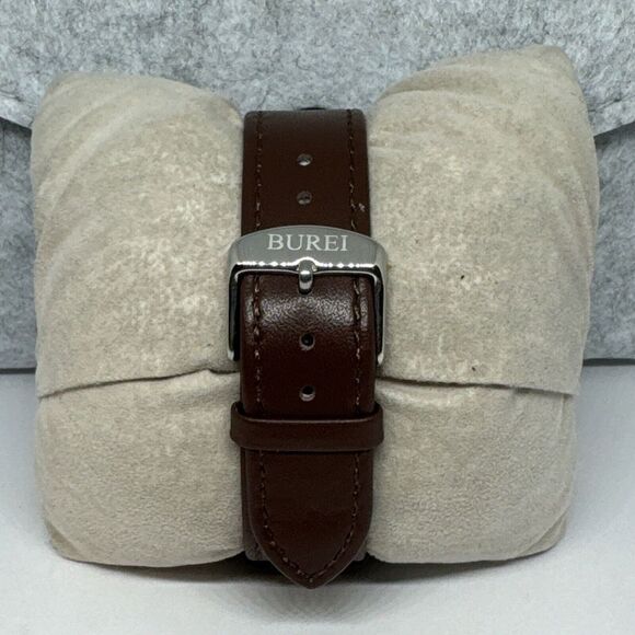 Burei S-19006M Men's Brown Leather Strap Analog Dial Quartz Wrist Watch JNA53 - Picture 5 of 12